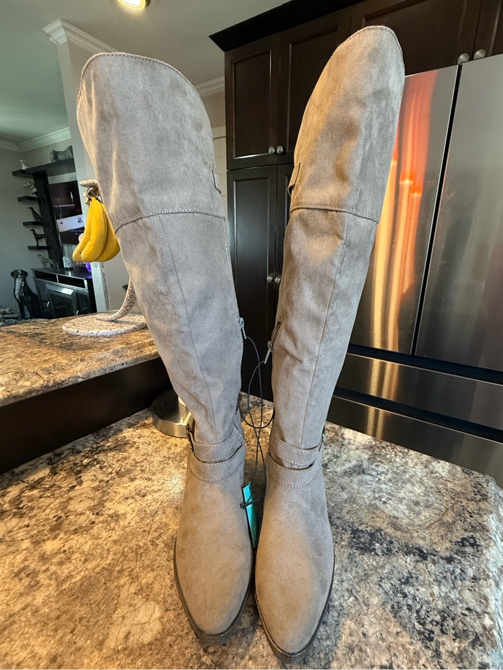 New with tags Maurices Light Gray Suede Over-the-Knee Boots size 8